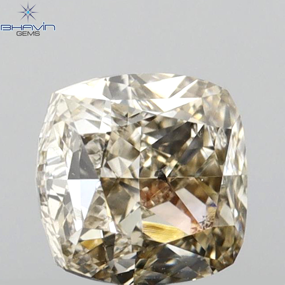 1.01 CT Cushion Shape Natural Diamond Brown Color SI1 Clarity (5.21 MM)