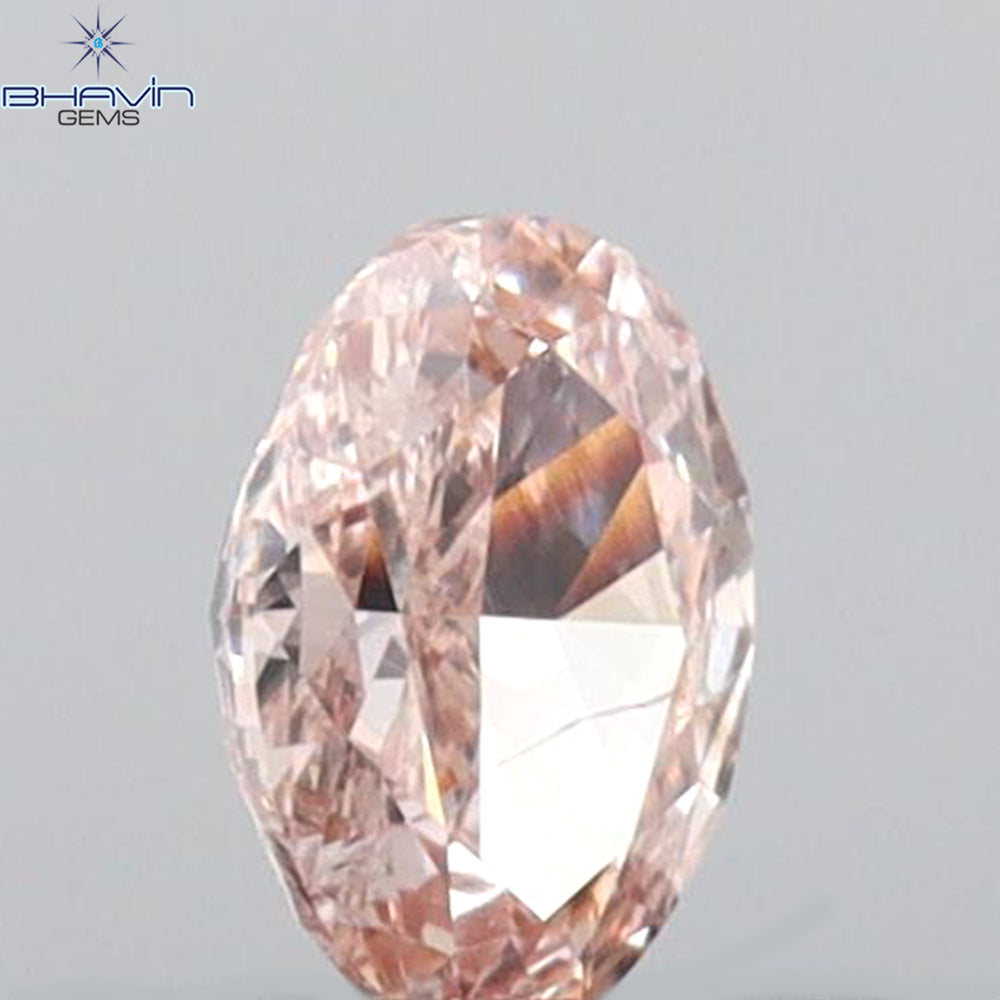 0.23 CT Oval Shape Natural Diamond Pink Color SI2 Clarity (4.56 MM)