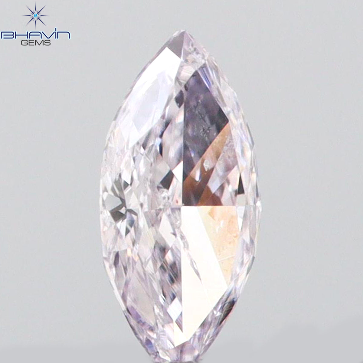 0.10 CT マーキス シェイプ ナチュラル ルース ダイヤモンド ブラウン ピンク カラー VS2 クラリティ (5.00 MM)