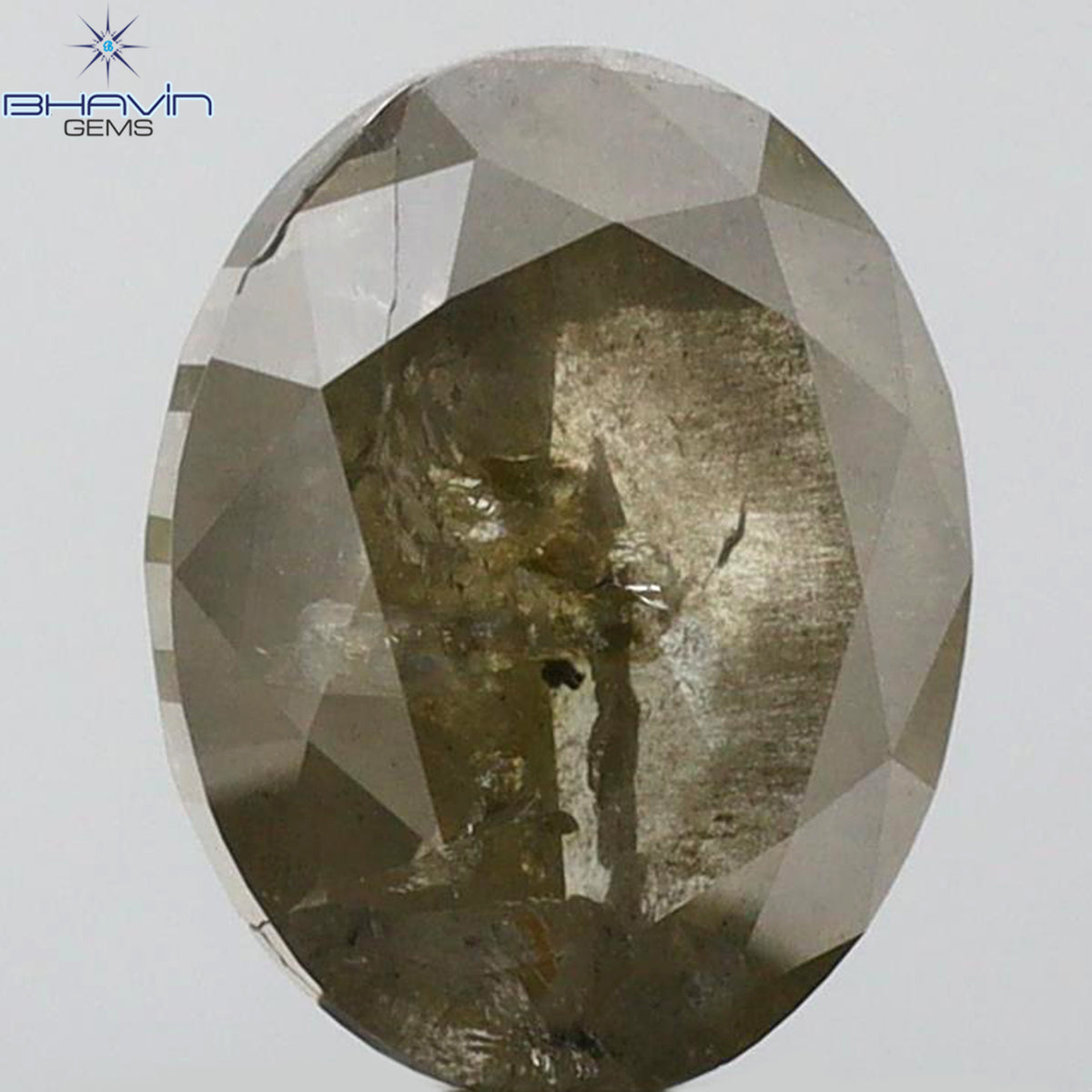 1.75 CT オーバルシェイプ 天然ダイヤモンド ソルト＆ペーパーカラー I3 クラリティ (8.04 MM)