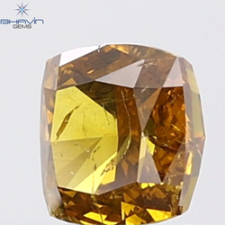 0.81 CT Cushion Diamond Natural Brown Orange Color I2 Clarity (5.13 MM)