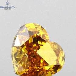 0.32 CT Heart Shape Natural Diamond Orange Color VS2 Clarity (3.95 MM)