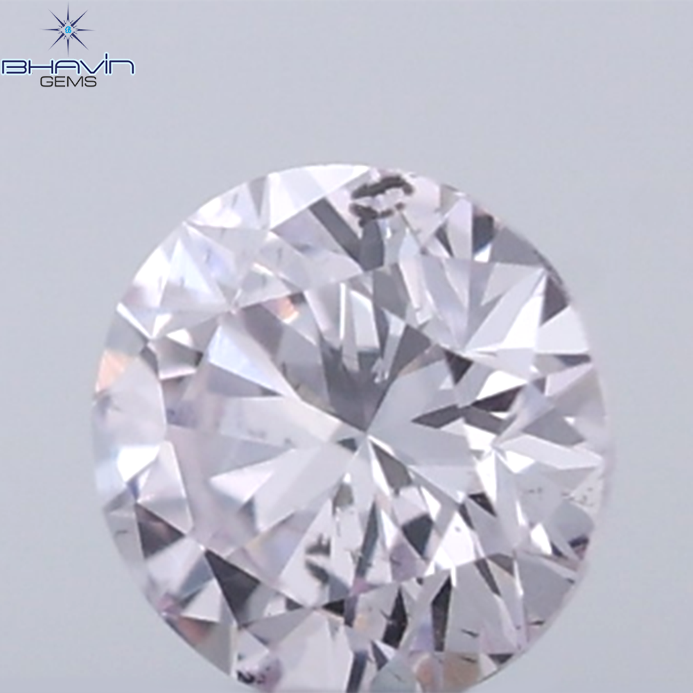 0.07 CT Round Natural Diamond Pink Color VS Clarity