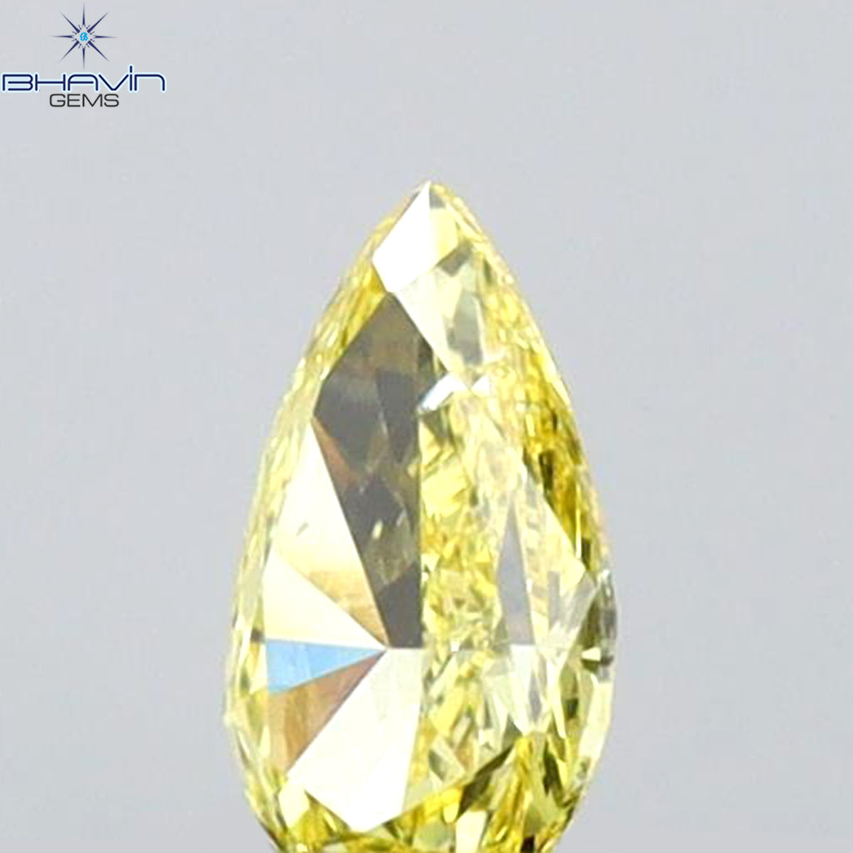 0.17 CT ペアシェイプ 天然ダイヤモンド イエローカラー VS1 クラリティ (4.80 MM)