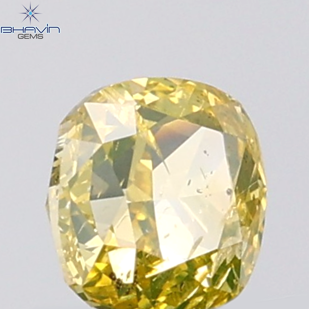 1.01 CT Cushion Diamond Natural Brown Yellow Color SI2 Clarity (5.40 MM)