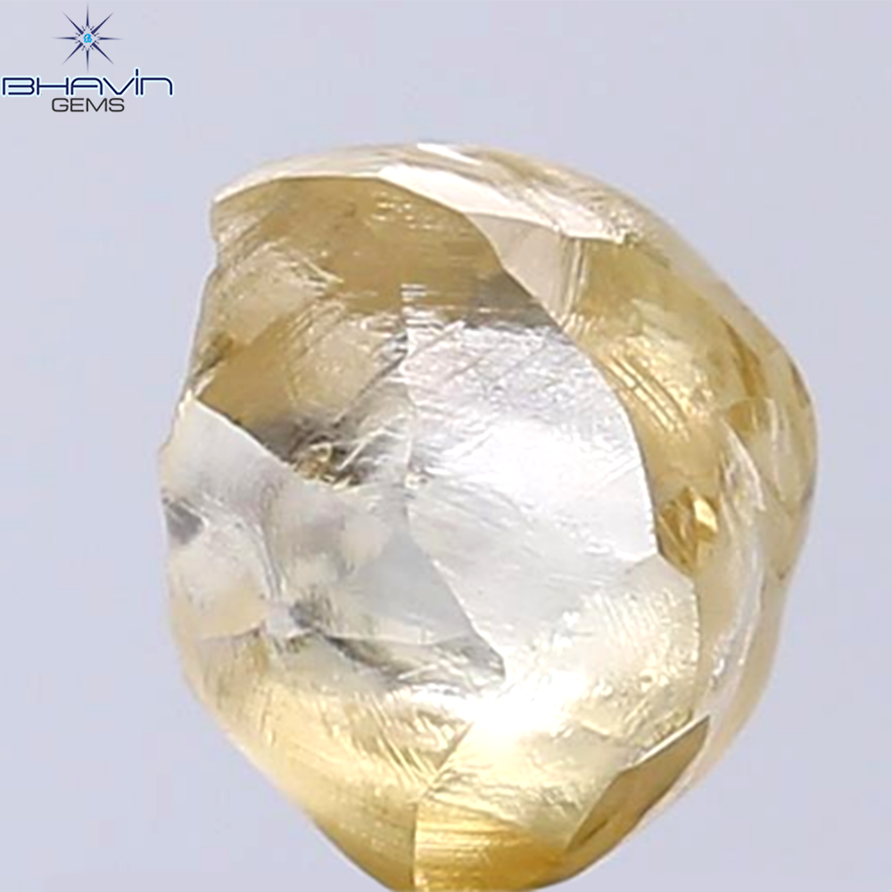 1.90 CT Rough Shape Natural Diamond Orange Yellow Color VS2 Clarity (7.20 MM)