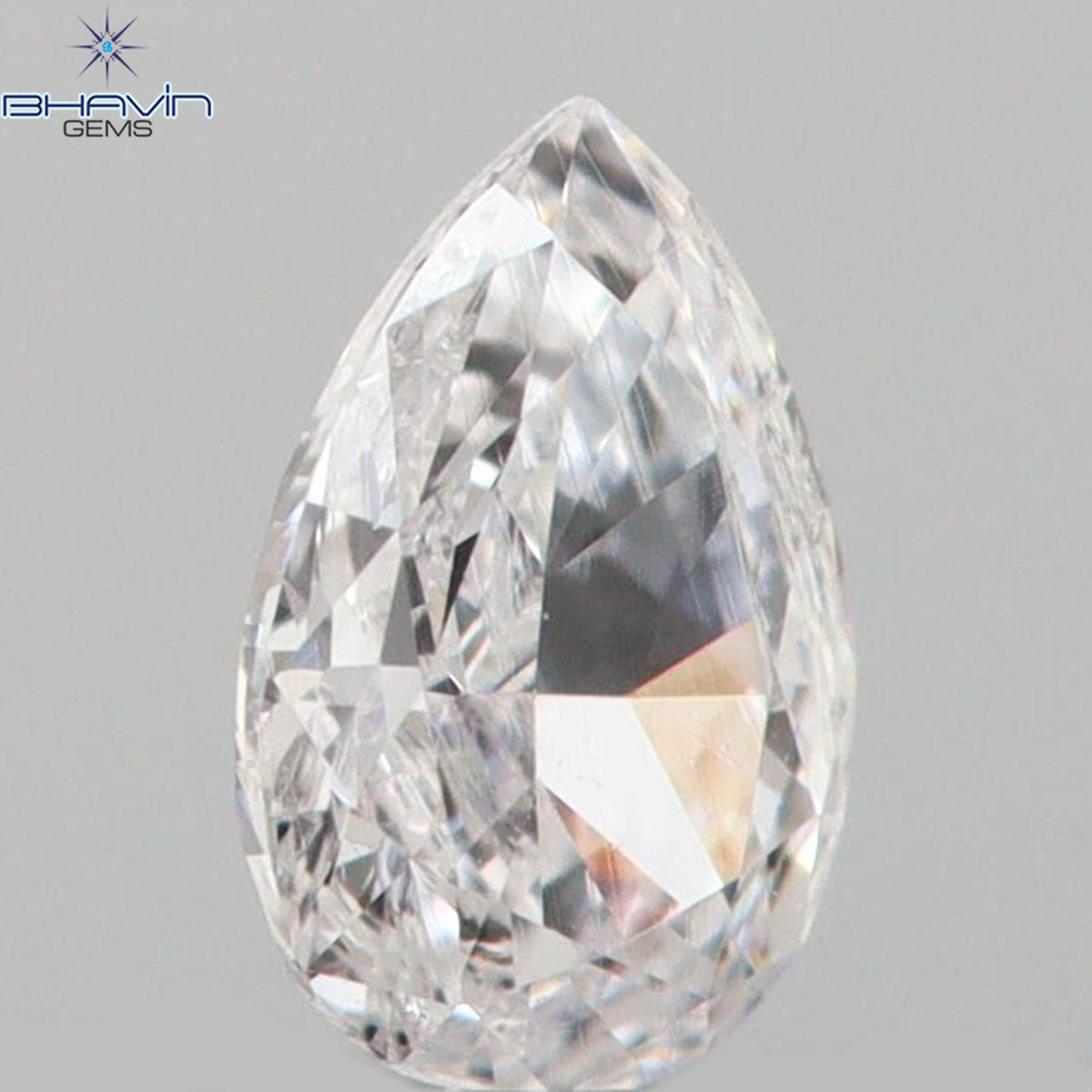 0.09 CT Natural Pear Diamond Pink Color Clarity SI1 (3.70 MM)