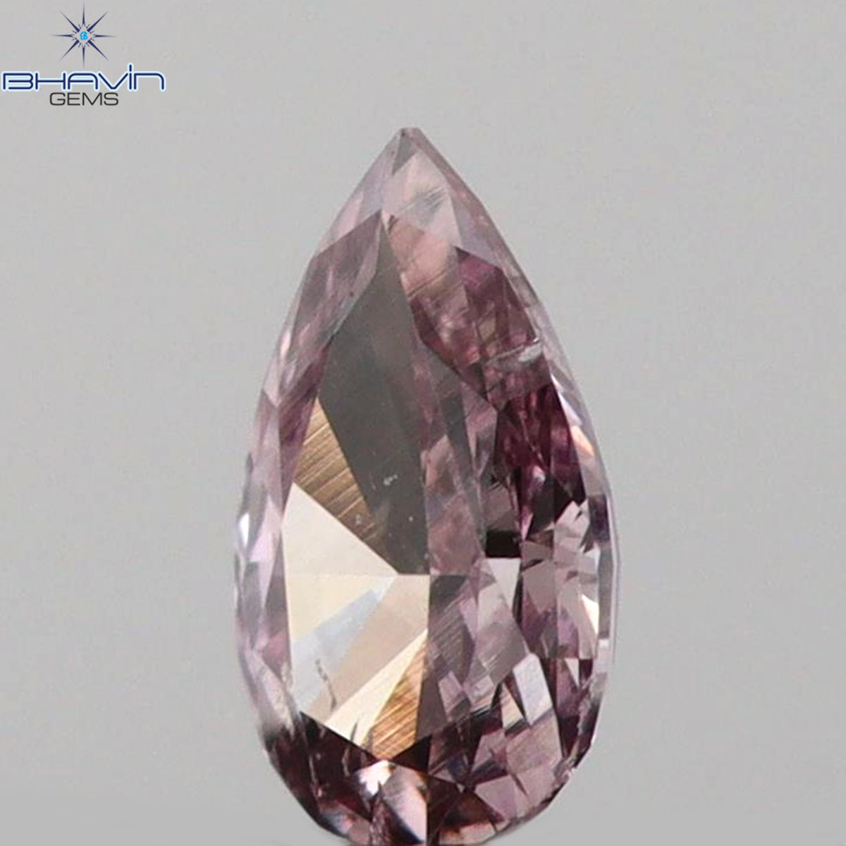 0.07 CT Pear Shape Natural Diamond Pink Color SI1 Clarity (3.52 MM)
