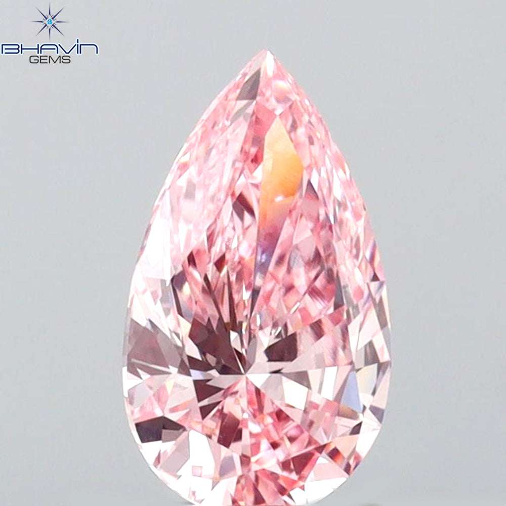 GIA Certified 1.04 CT Pear Diamond Orangy Pink Color Natural Loose Diamond (9.27 MM)