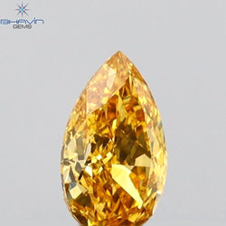 0.21 CT Pear Shape Natural Diamond Orange Color VS1 Clarity (5.08 MM)