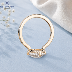 Elongated Oval Rose Cut Diamond Classic Engagement Ring