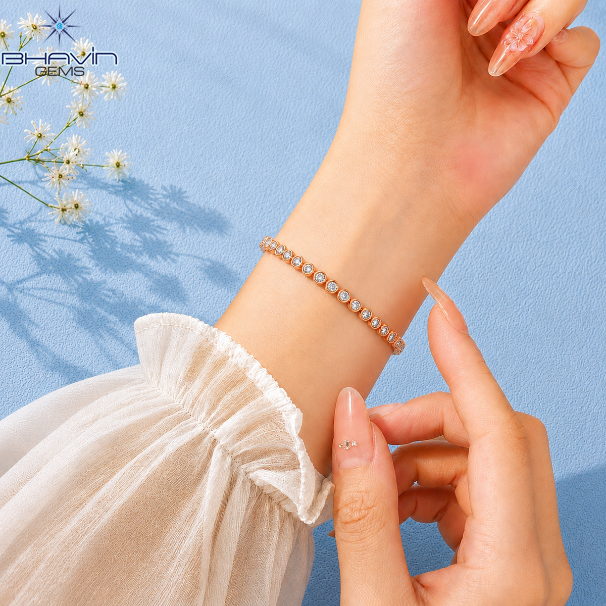 Classic Round Diamond Bezel Link Tennis Bracelet