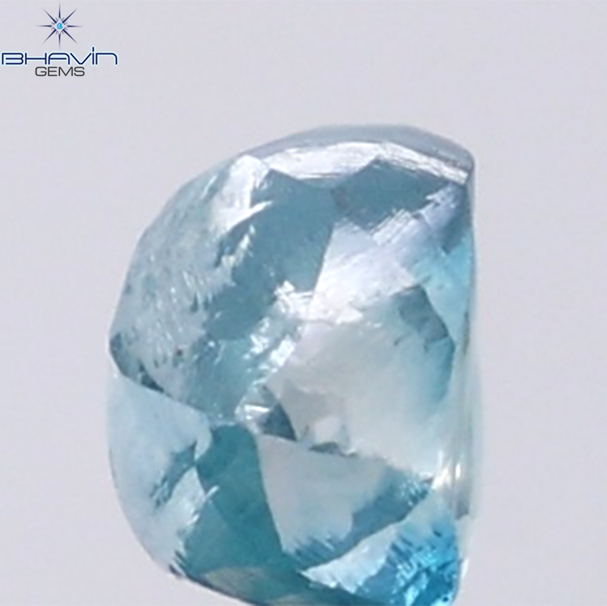 1.43 CT Natural Rough Diamond Enhanced Blue Color Clarity VS (6.35 MM)