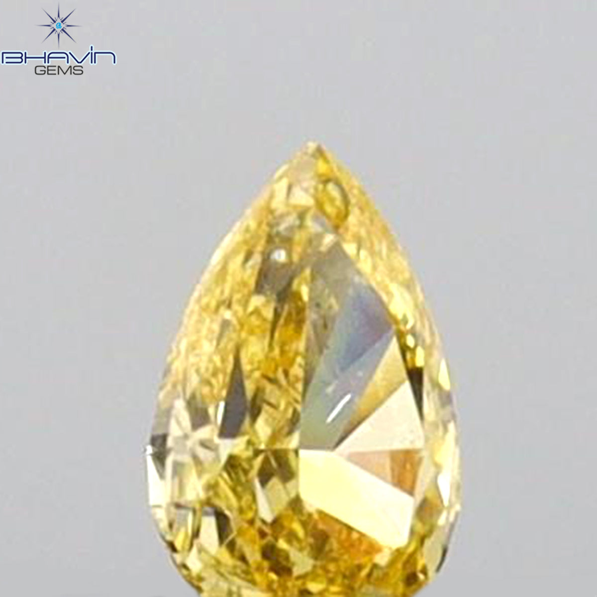 0.08 CT ペアシェイプ 天然ダイヤモンド イエローカラー VS2 クラリティ (3.44 MM)