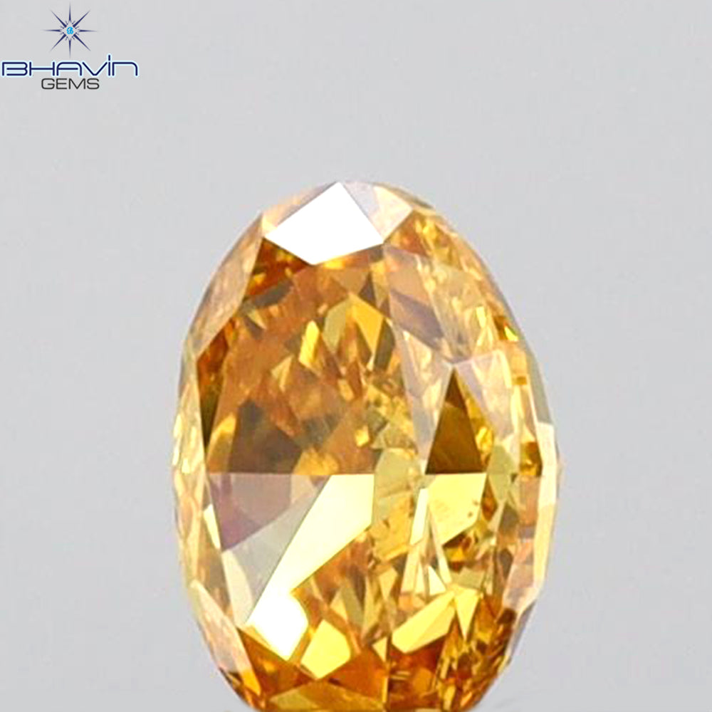 0.26 CT Oval Shape Natural Diamond Orange Color VS1 Clarity (4.52 MM)