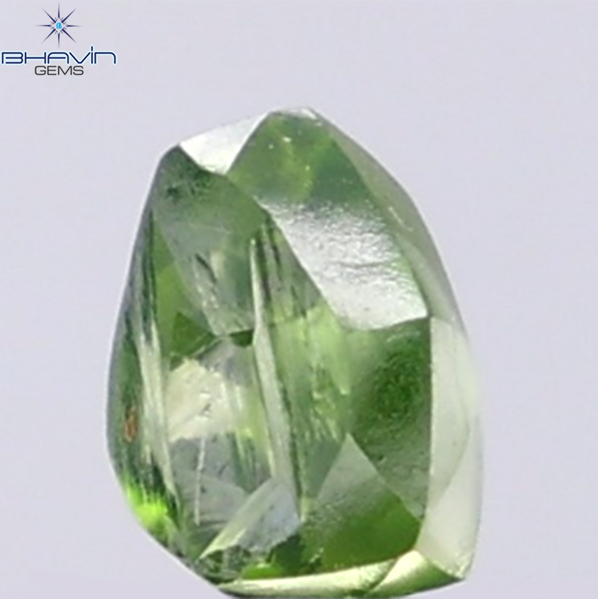 0.99 CT Natural Rough Diamond Enhanced Green Color Clarity VS (5.89 MM)