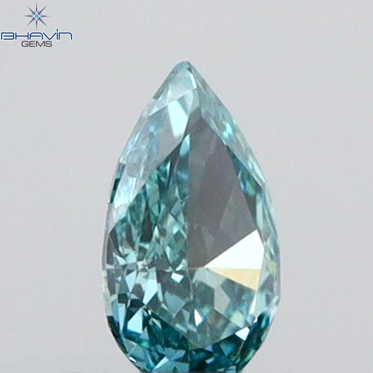 0.07 CT Natural Pear Diamond Enhanced Vivid Blue Color Clarity VS1 (3.51 MM)