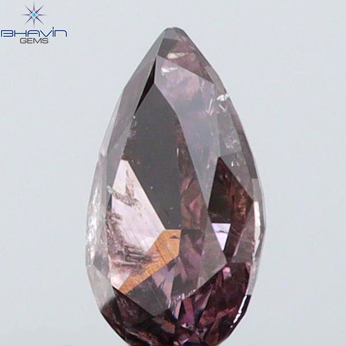 0.12 CT ペアシェイプ 天然ダイヤモンド ピンクカラー I1 クラリティ (4.13 MM)