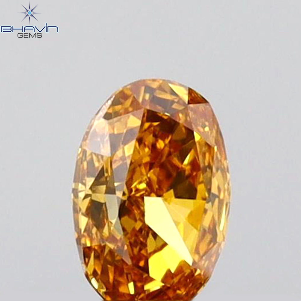 0.24 CT Oval Shape Natural Diamond Orange Color VS1 Clarity (4.57 MM)