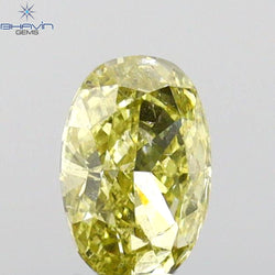 0.34 CT Oval Shape Natural Diamond Green (CHAMELEON) Color SI2 Clarity (5.36 MM)