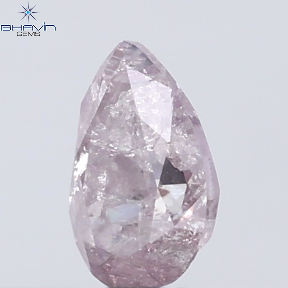 0.26 CT Pear Diamond Natural Pink Color I3 Clarity (10.14 MM)