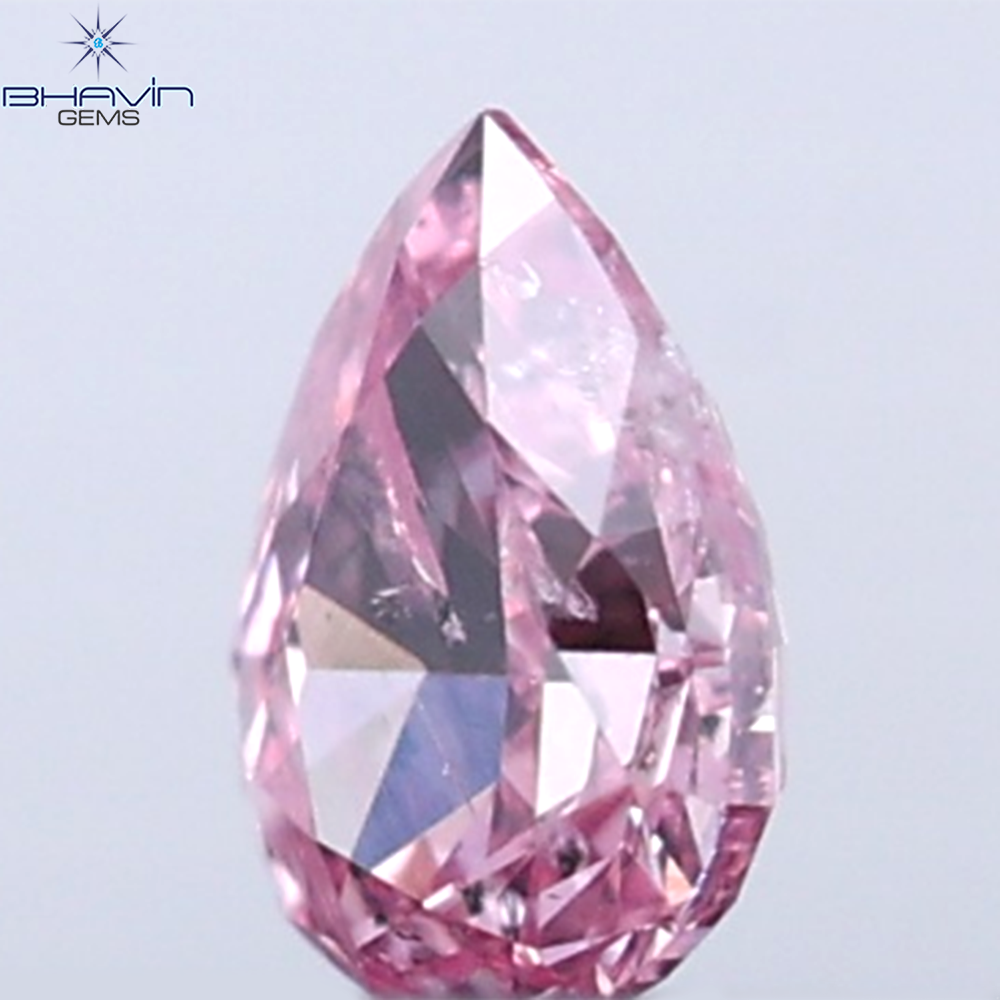 0.07 CT ペアシェイプ 天然ダイヤモンド ピンクカラー SI1 クラリティ (3.52 MM)