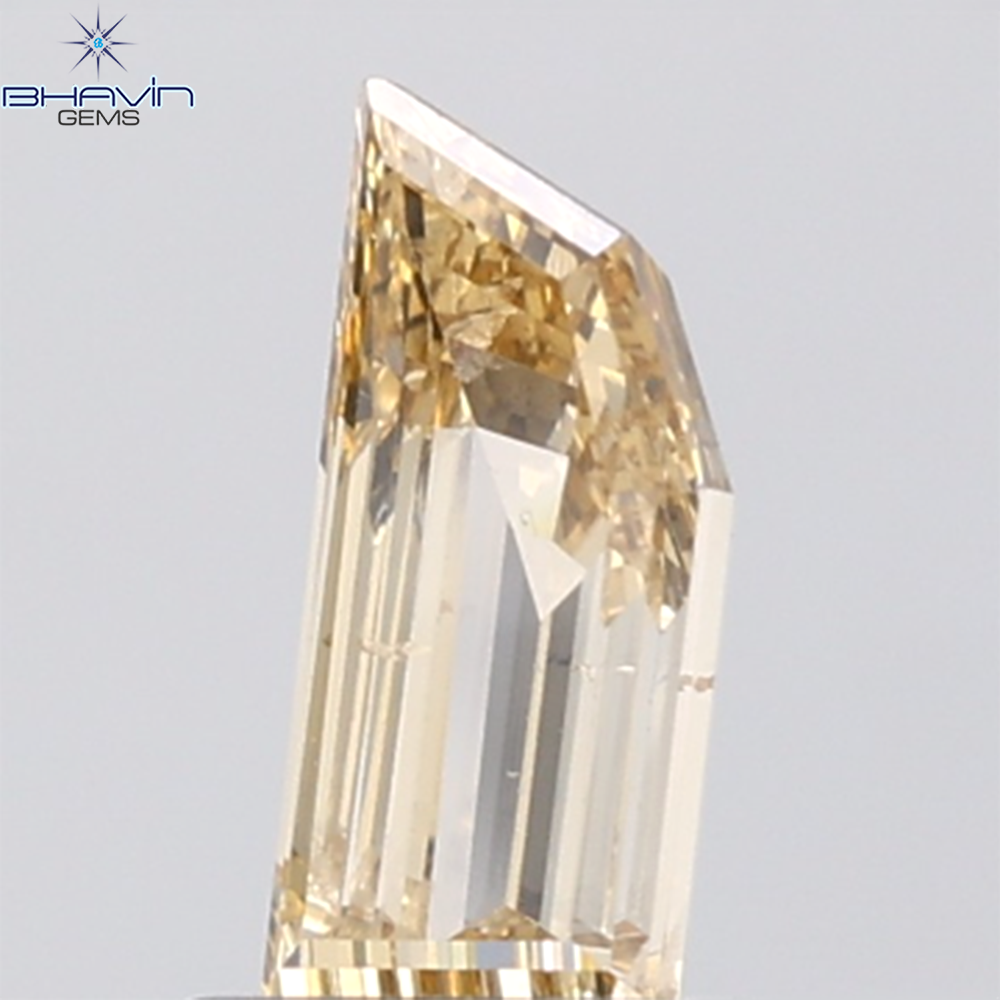 1.00 CT Step Cut Natural Brown Orange Diamond SI1 Clarity (9.30 MM)