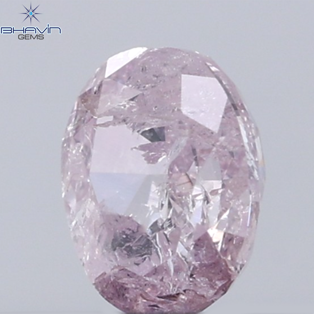0.33 CT Oval Diamond Natural Pink Color I3 Clarity (4.38 MM)