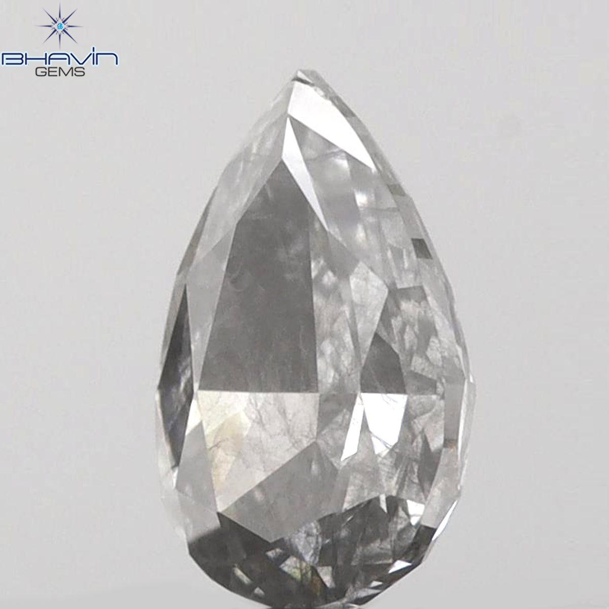 0.32 CT ペアシェイプ 天然ダイヤモンド ブルーイッシュグレーカラー SI2 クラリティ (5.51 MM)