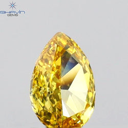 0.21 CT Pear Shape Natural Diamond Orange Color VS1 Clarity (4.66 MM)