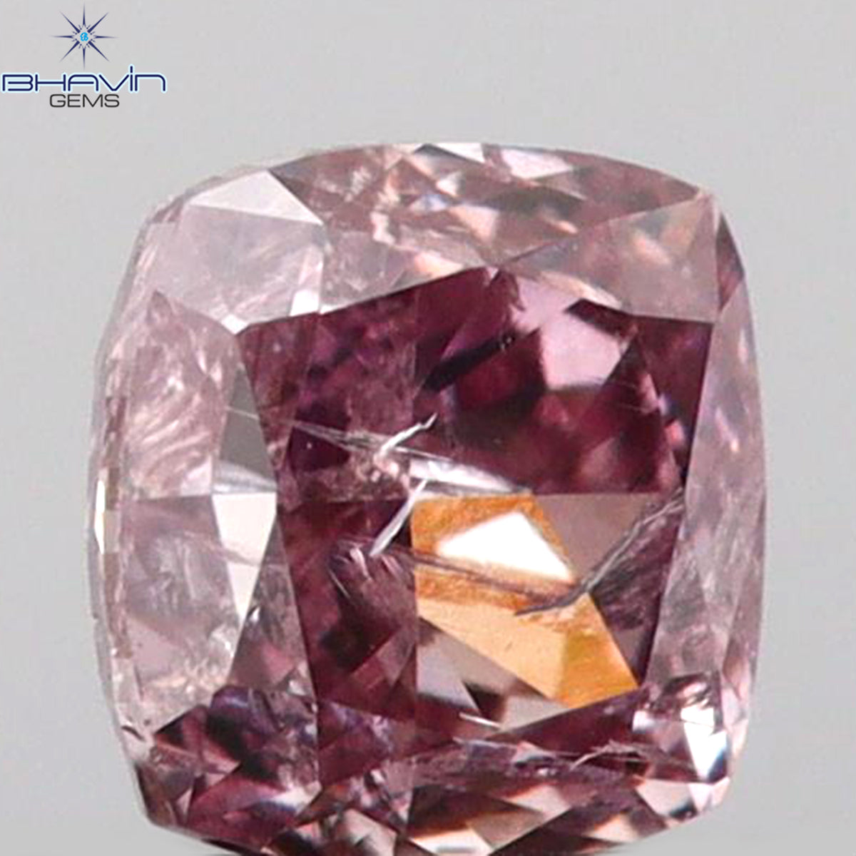 0.17 CT クッションシェイプ 天然ダイヤモンド ピンクカラー I2 クラリティ (3.12 MM)