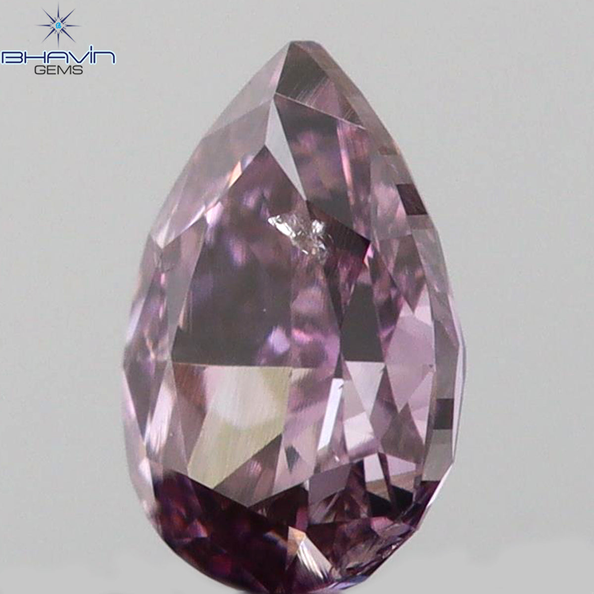 0.13 CT Pear Shape Natural Diamond Pink Color SI1 Clarity (3.98 MM)