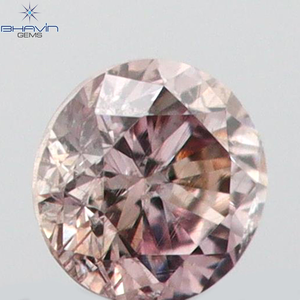0.04 CT Round Shape Natural Diamond Pink Color SI1 Clarity (2.25 MM)