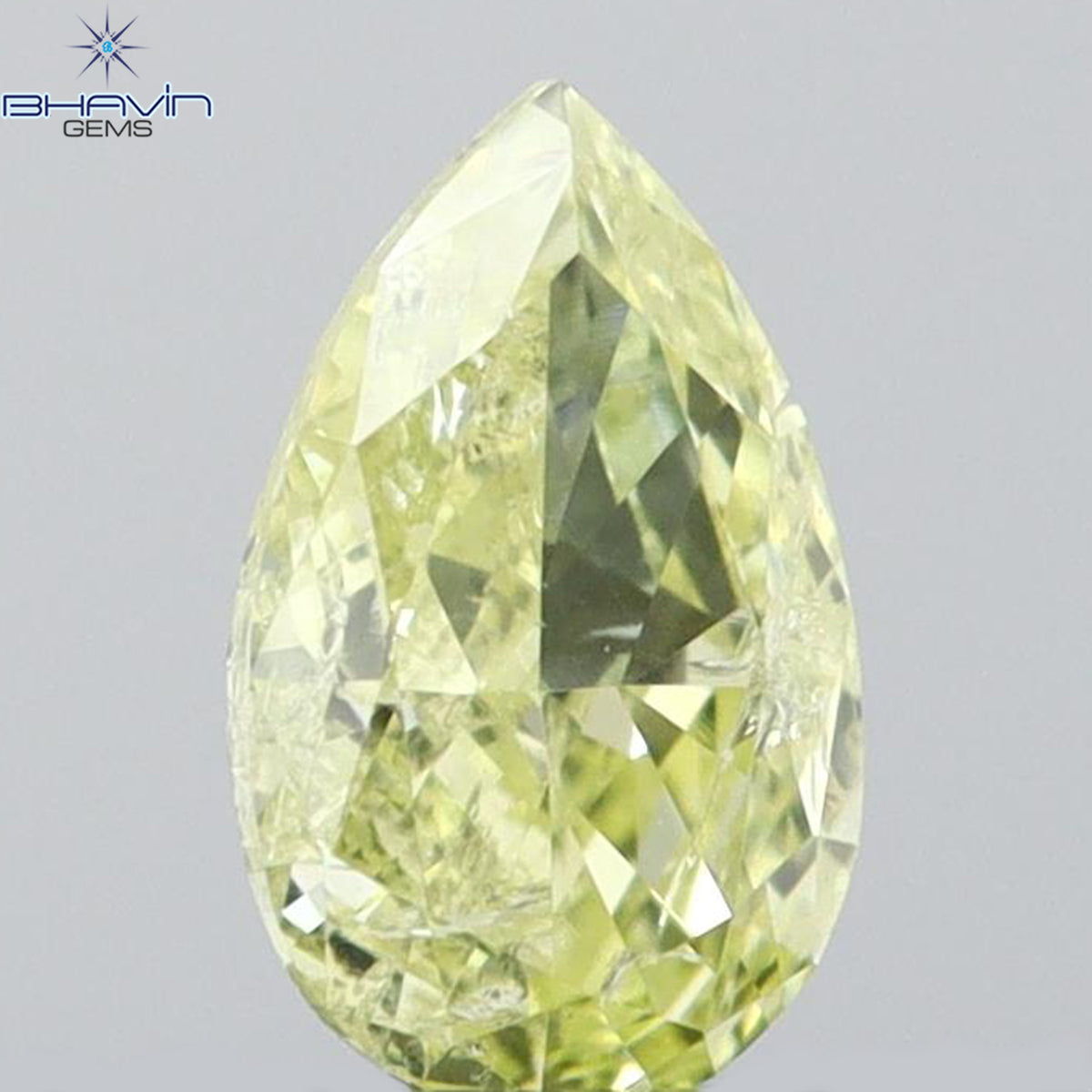 0.17 CT ペアシェイプ 天然ダイヤモンド イエローカラー SI2 クラリティ (4.60 MM)