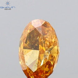 0.15 CT Oval Shape Natural Diamond Orange Color SI2 Clarity (4.00 MM)