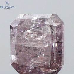 0.74 CT Radiant Shape Natural Diamond Pink Color I3 Clarity (4.93 MM)