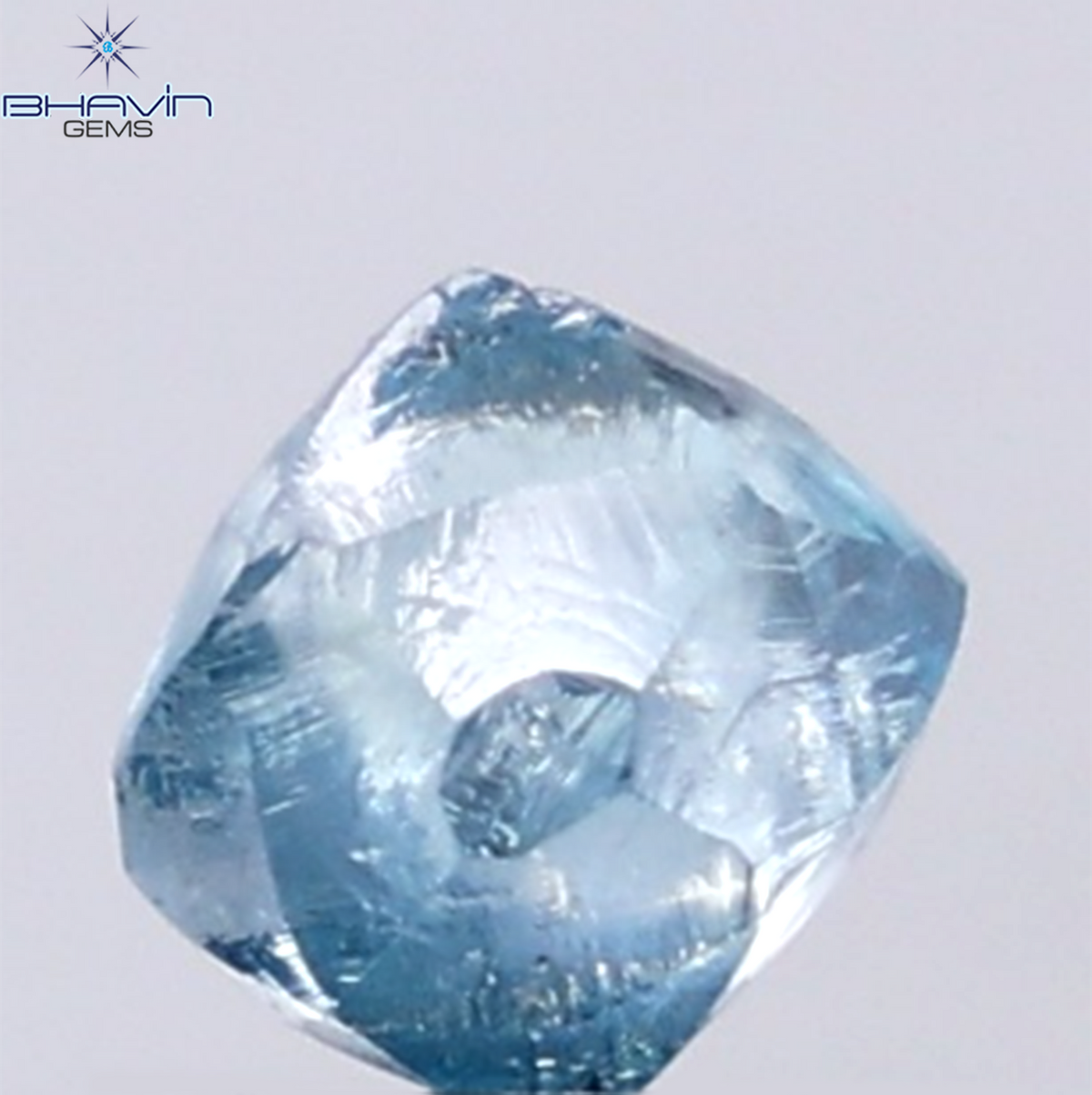 1.09 CT Natural Rough Diamond Enhanced Blue Color Clarity SI (5.55 MM)