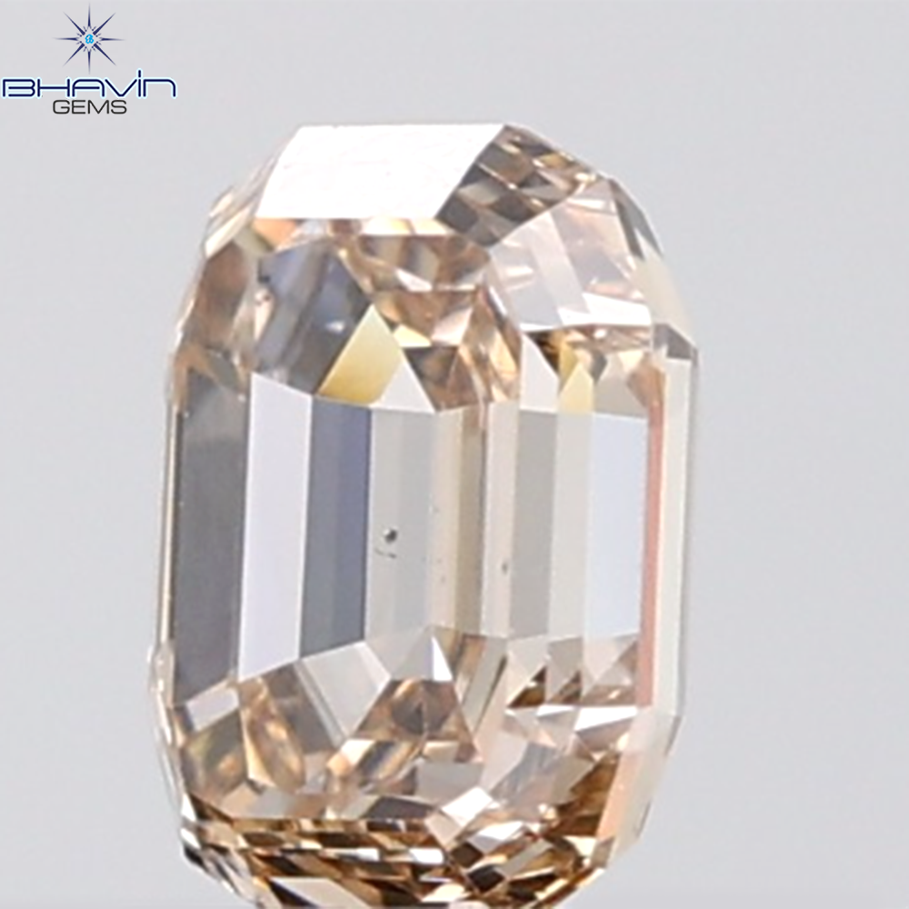 1.04 CT Emerald Diamond Natural Brown Color VS2 Clarity (6.43 MM)