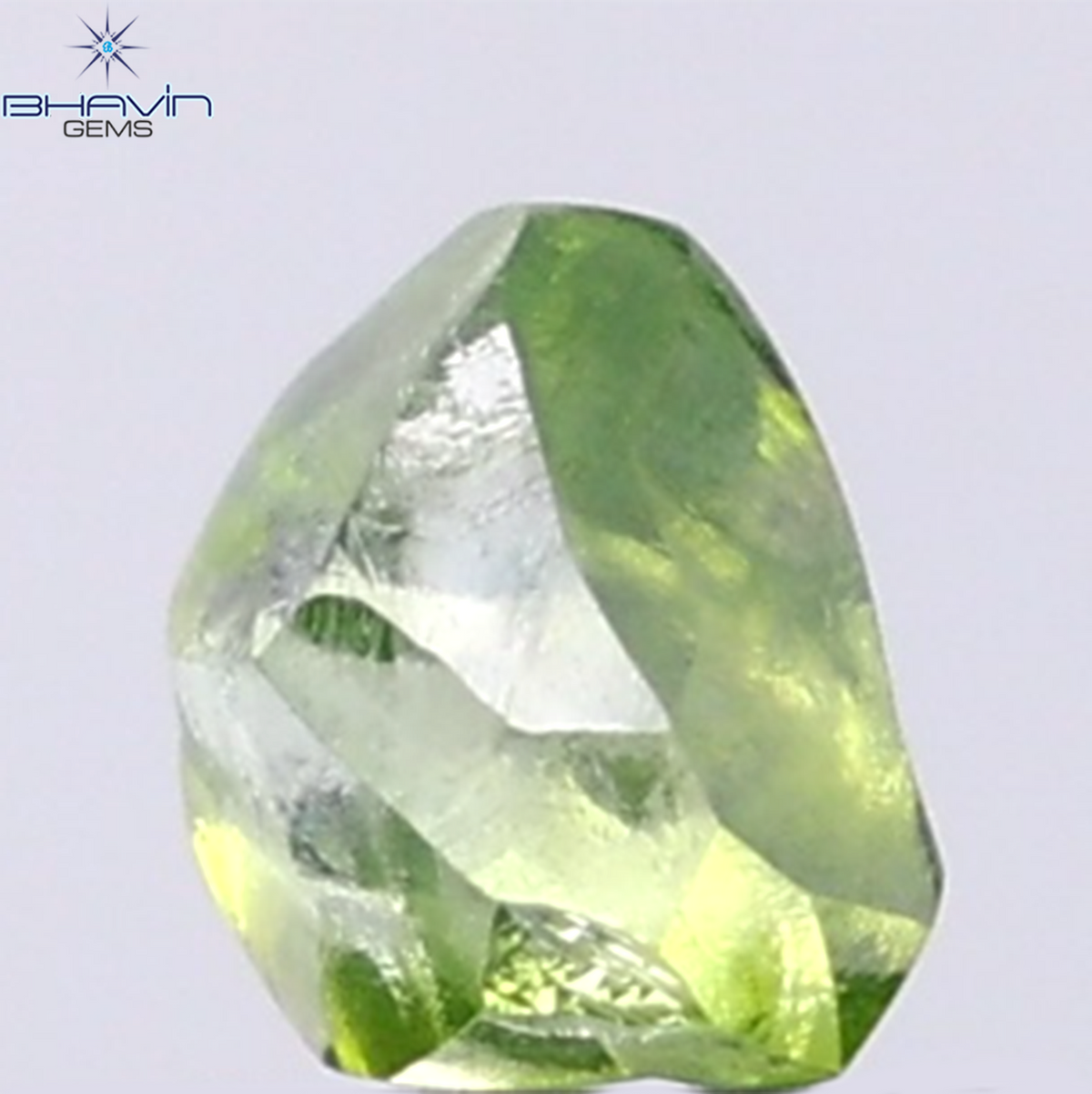 1.00 CT Natural Rough Diamond Enhanced Green Color Clarity VS (5.89 MM)
