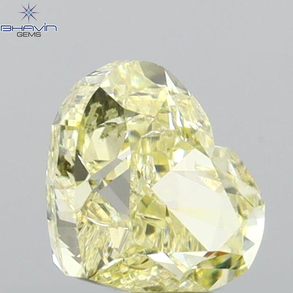 GIA Certified 1.00 CT Heart Diamond Yellow Color Natural Loose Diamond (6.30 MM)