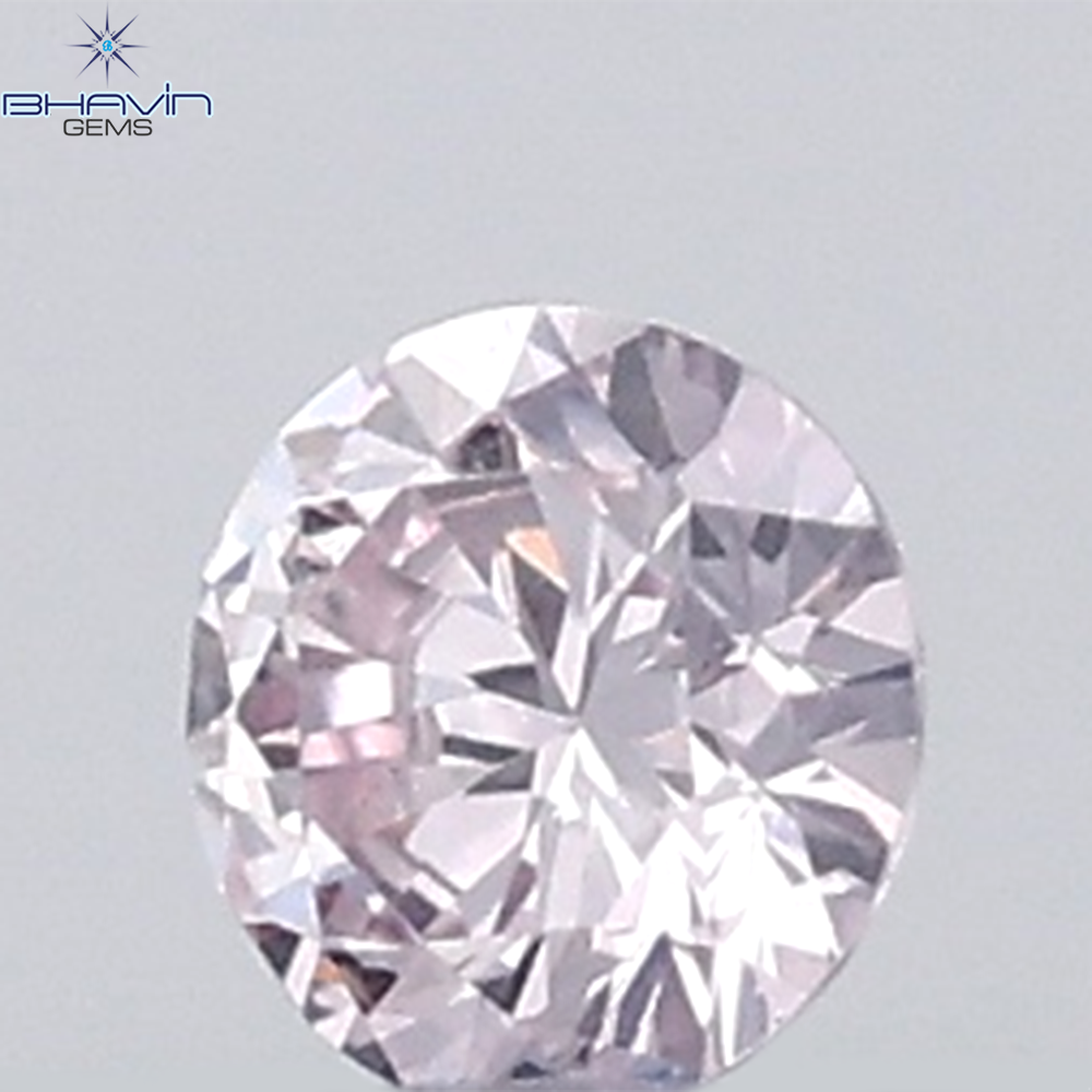 0.18 CT ラウンド ローズ カット シェイプ 天然ダイヤモンド ピンク色 I2 クラリティ (3.86 MM)