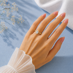 Oval Cut Bypass Solitaire Engagement Ring in Yellow Gold