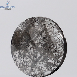 1.54 CT Round Rose Cut Natural Diamond Salt And Pepper Color I3 Clarity (10.82 MM)