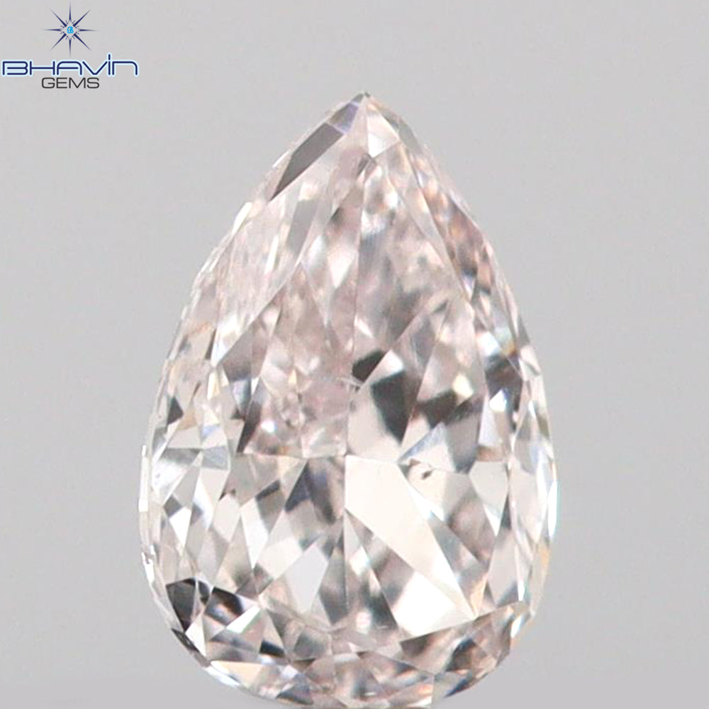 0.14 CT Pear Shape Natural Diamond Pink Color SI1 Clarity (4.00 MM)