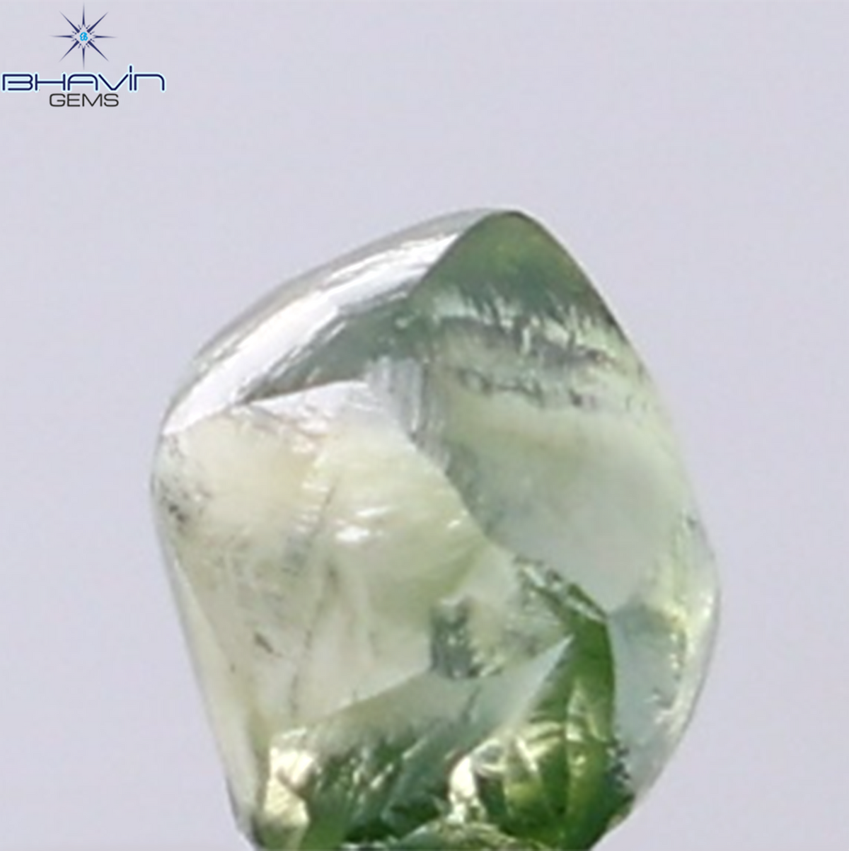 1.01 CT Natural Rough Diamond Enhanced Green Color Clarity VS (5.16 MM)