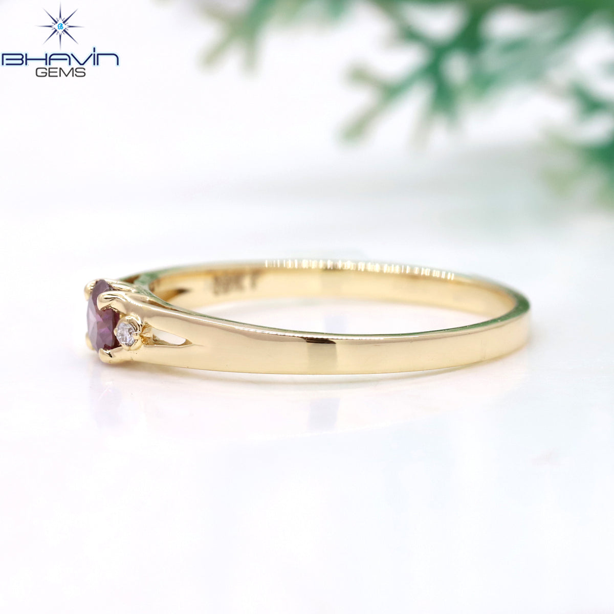 Natural Pink Diamond Round Cut Ring