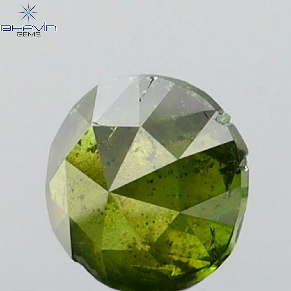 0.09 CT ラウンド ローズ カット シェイプ 天然ダイヤモンド グリーンがかったブルー カラー SI1 クラリティ (4.00 MM)