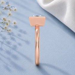 Princess Cut Bezel Set Solitaire Engagement Ring in Rose Gold