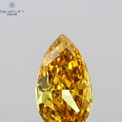 0.08 CT Pear Shape Natural Diamond Orange Color VS1 Clarity (3.76 MM)