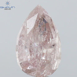 0.73 CT Pear Shape Natural Diamond Pink Color I3 Clarity (6.96 MM)